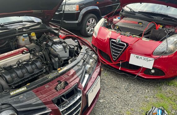 アルファロメオジュリエッタバッテリーあがり／愛車道Love Car Roadは固形ワックス施工専門店